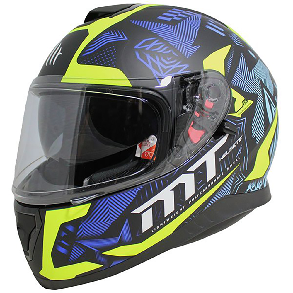 MT Helmets MT THUNDER Fractal Black/Blue/Fluorescent